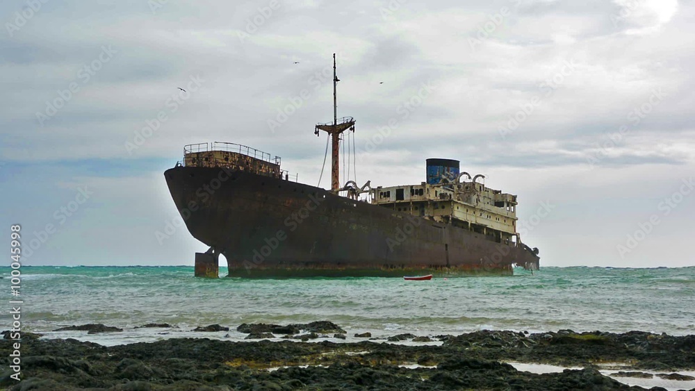 Mysterious abandoned ship in Lanzarote, Spain Mysterious abandoned ship in Lanzarote, Spain