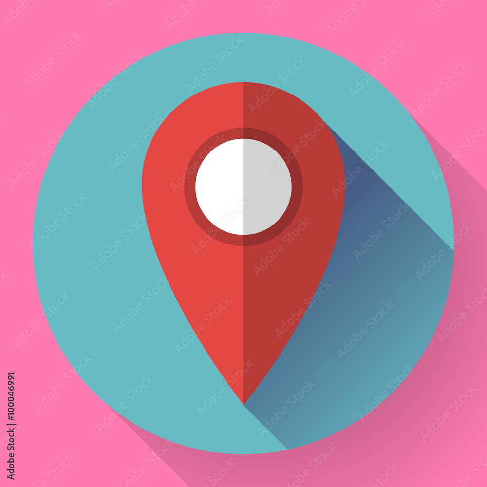 Map pointer flat icon, vector illustration. Flat design style Map pointer flat icon, vector illustration. Flat design style