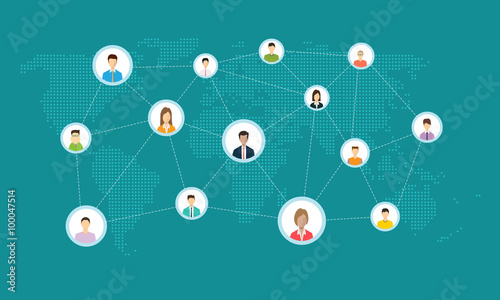 business social network connection online concept