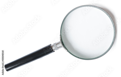 Magnifier or Magnifying glass isolated on white background.