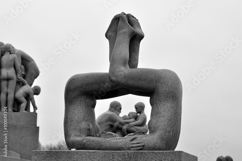 The Vigeland Park. Fragment of the Monolith composition in Oslo