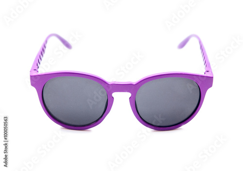 Violet glasses on a white background