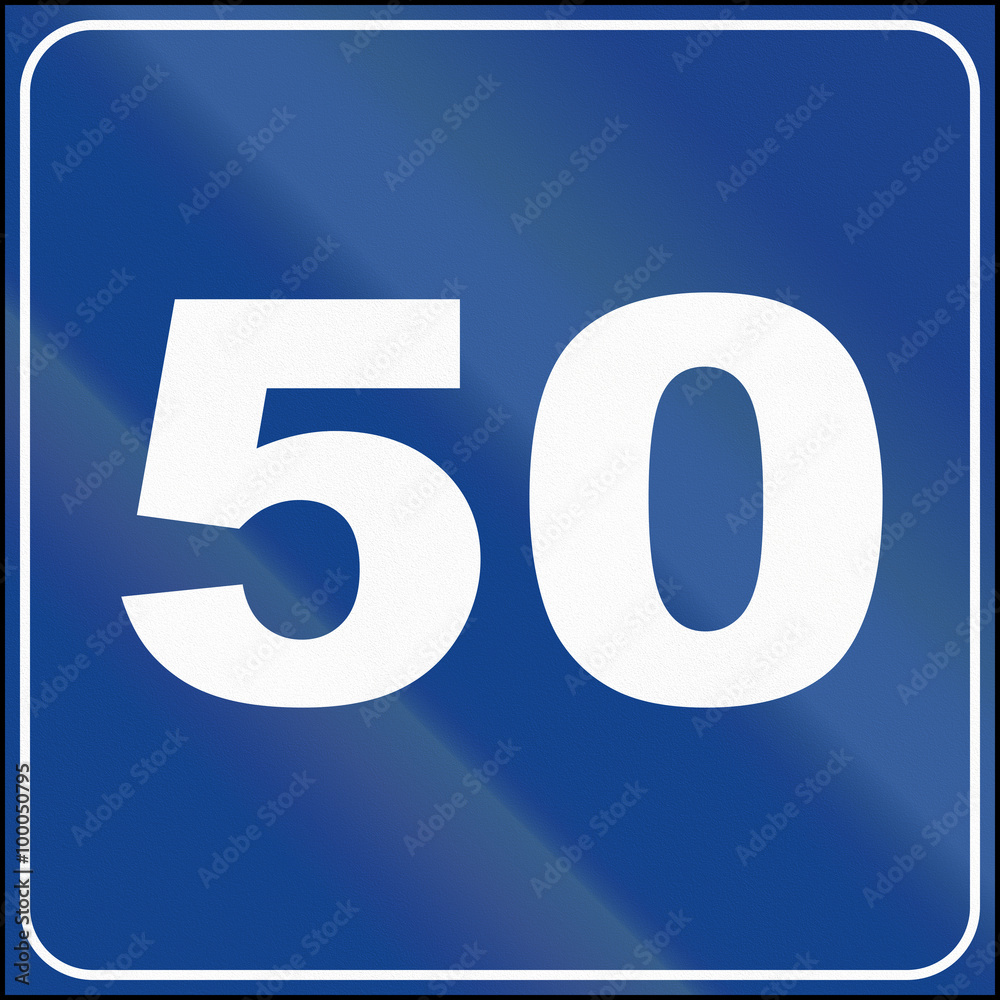 Road sign used in Italy - suggested speed of 50 kmh Road sign used in Italy - suggested speed of 50 kmh