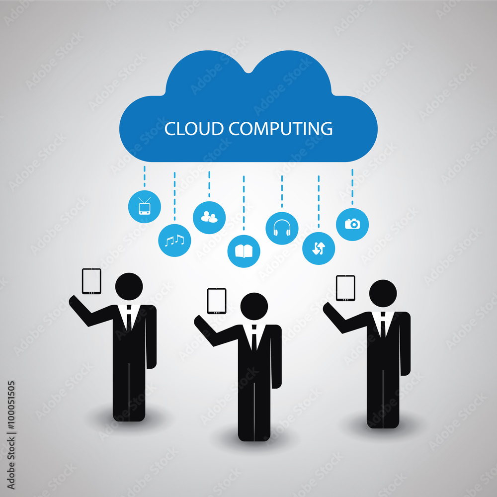 Cloud Computing Concept Design With Icons Cloud Computing Concept Design With Icons