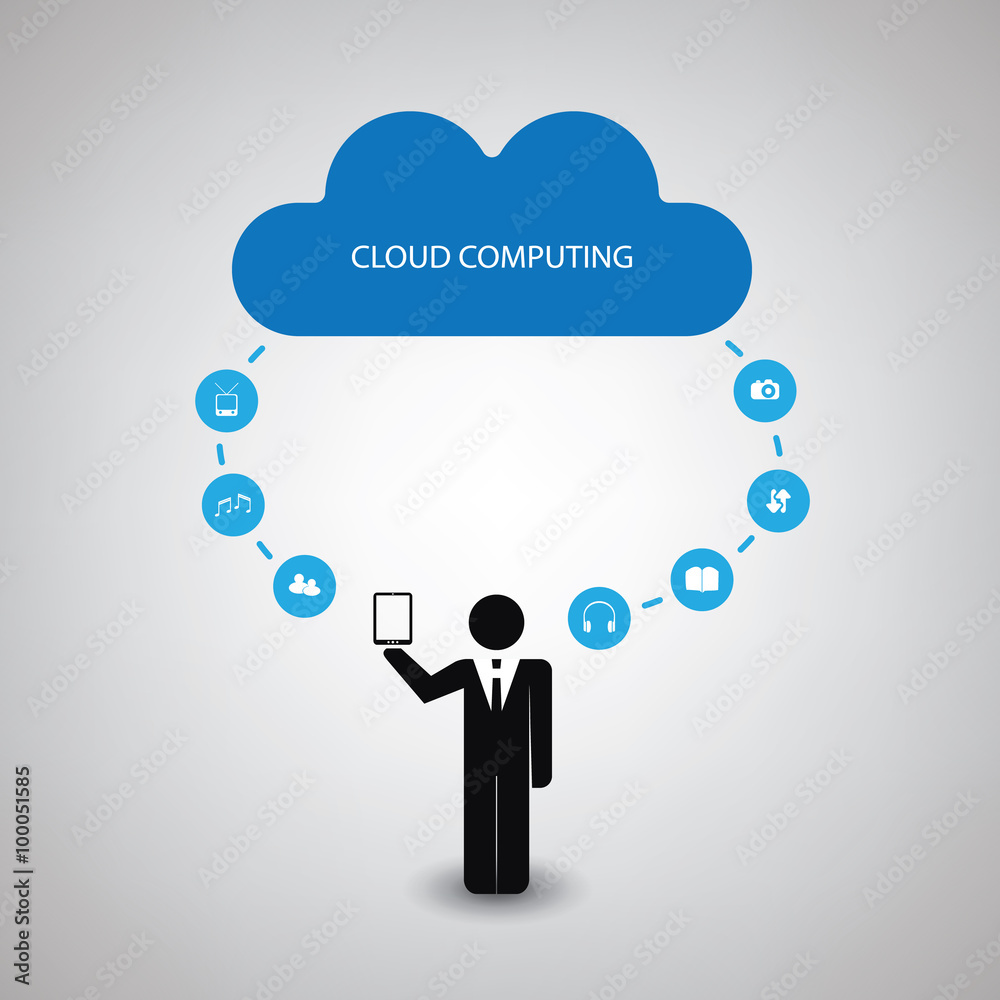 Cloud Computing Concept Design With Icons Cloud Computing Concept Design With Icons