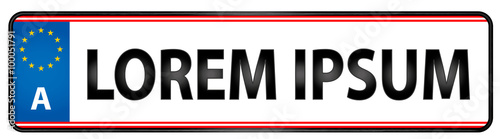 Österreichisches Auto-Kennzeichen Nummerntafel mit Textfreiraum Illustration