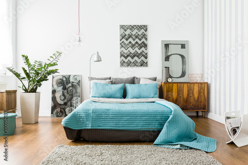Fototapeta Cozy bedroom in modern design