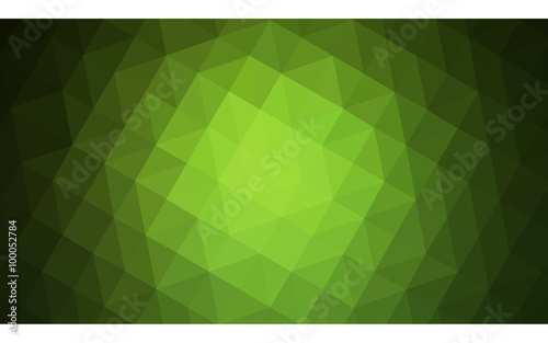 Dark green polygonal design illustration, which consist of triangles and gradient in origami style.