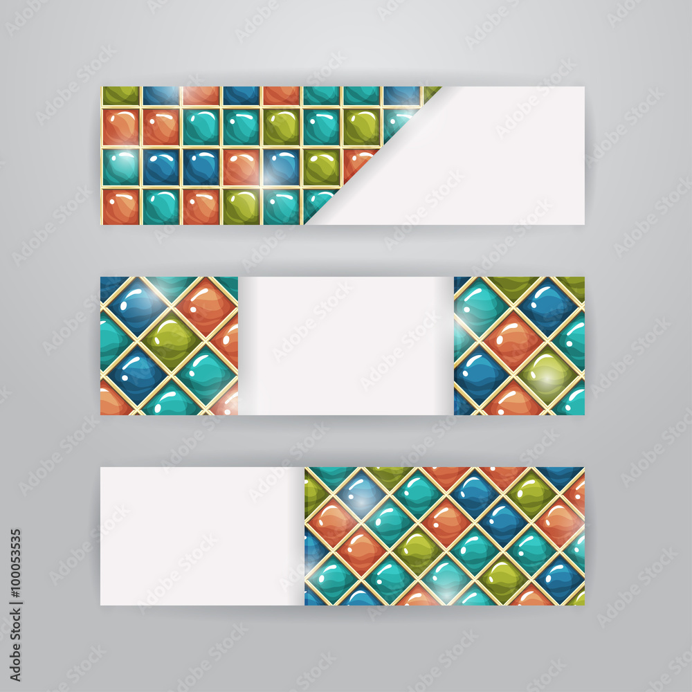 Fototapeta premium Colored tiles banners