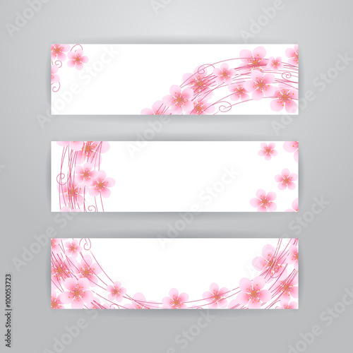 Sakura flowers banners