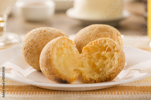Brazilian cheese buns . Table cafe in the morning with cheese bread.