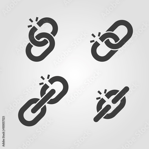 Broken chain link icons