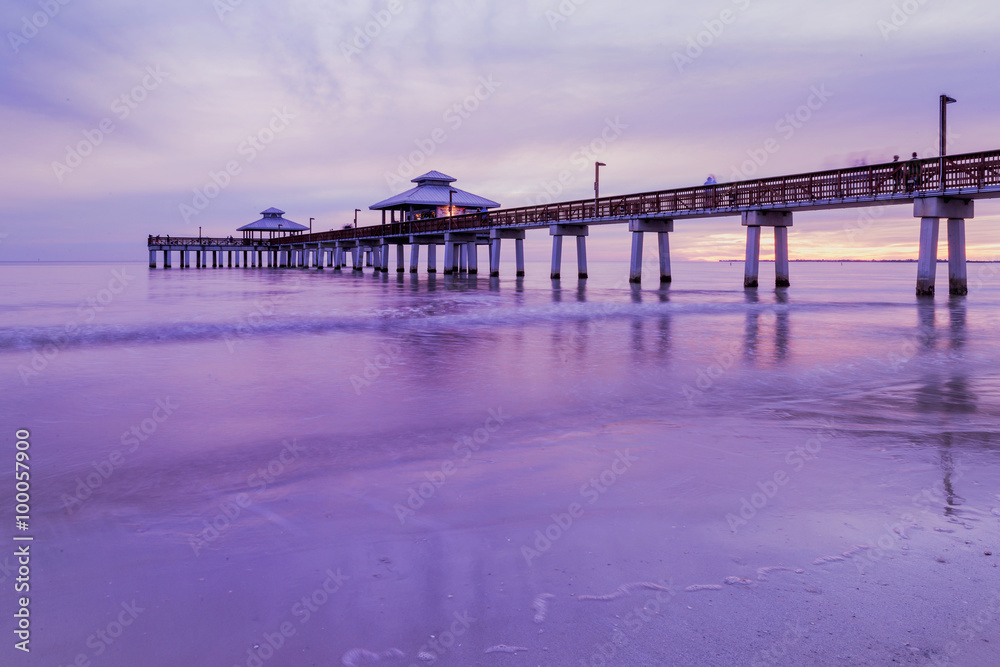 Evening light on the fishing pier in Fort Myers Beach.