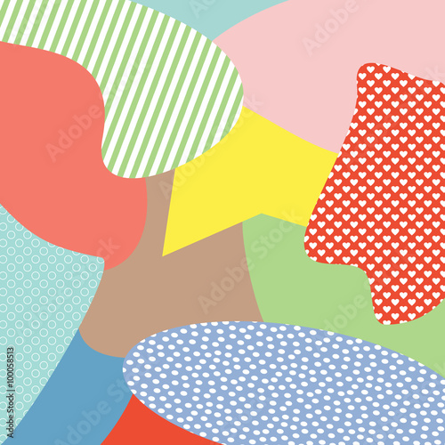 Verschiedene Formen und Muster in Pastellfarben im quadratischen Format
