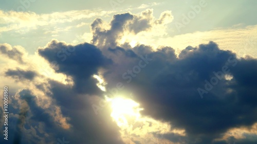 Wallpaper Mural beautiful sunset sky, time-lapse with sun and clouds Torontodigital.ca
