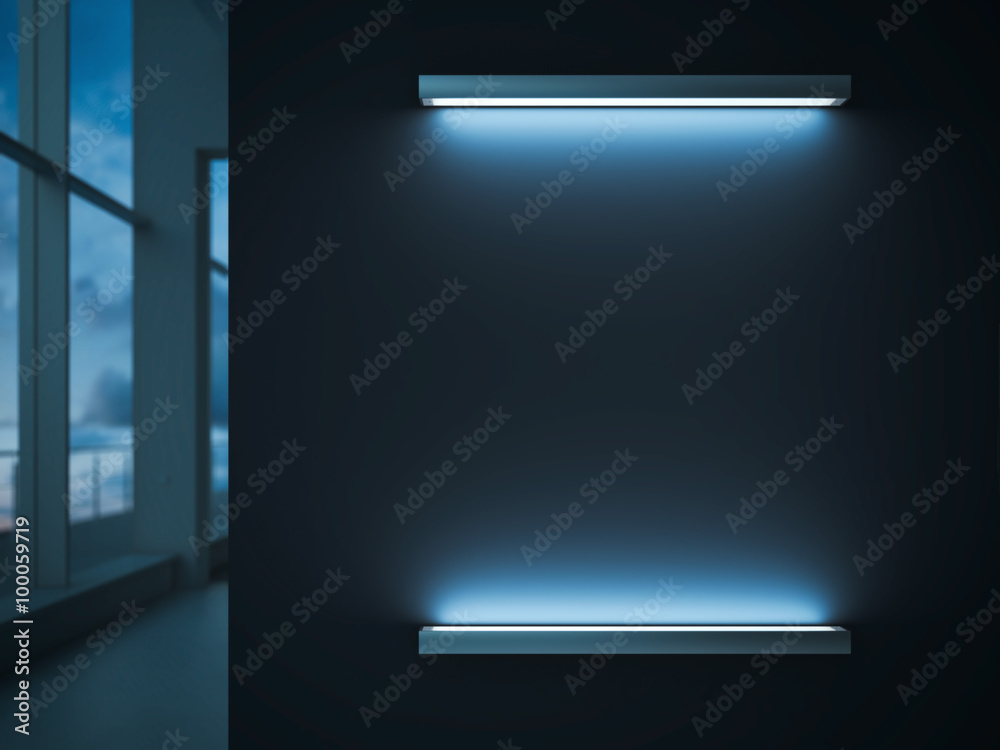 Blank wall with modern lamp. 3d rendering Blank wall with modern lamp. 3d rendering