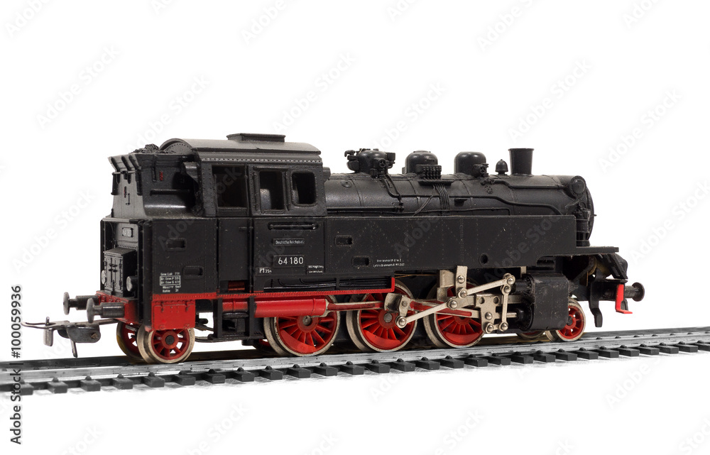 Fototapeta premium alte modelleisenbahn dampflok, lok, lokomotive