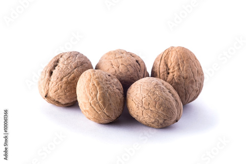 Walnuts on a white background. Isolated