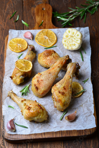 Chicken Legs with Lemon, Garlic and Rosemary