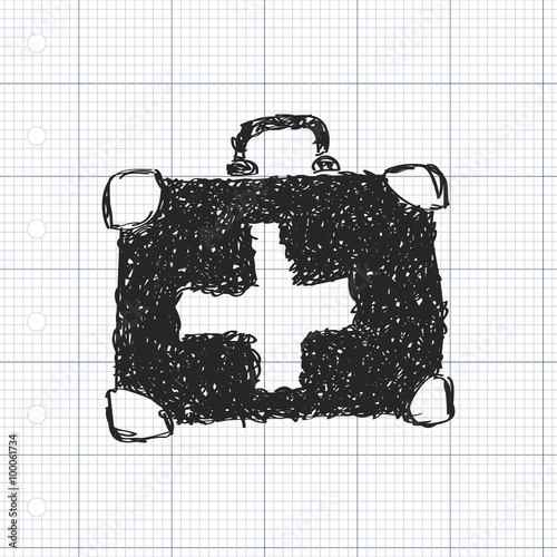 Simple doodle of a first aid kit