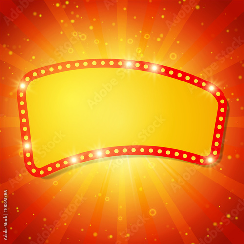 Shining background with retro casino light banner