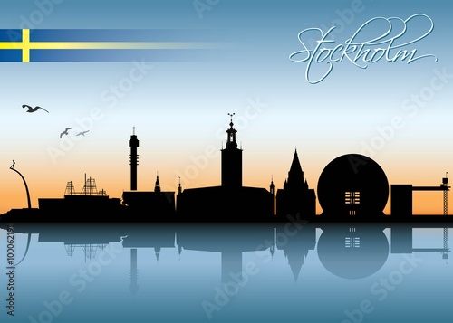 Canvas Print Stockholm skyline