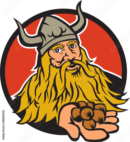 Viking Handing Hazelnut Circle Retro