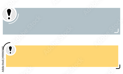 Simple banners for your text and exclamation mark