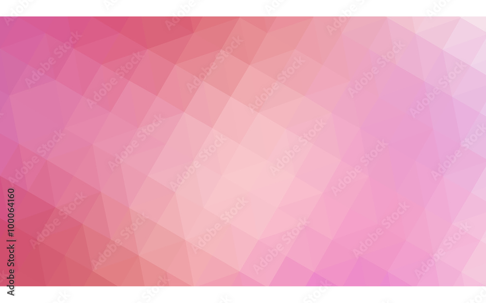 Pink polygonal design illustration, which consist of triangles and gradient in origami style.