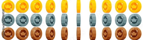 Crown Coin With Spinning Animation