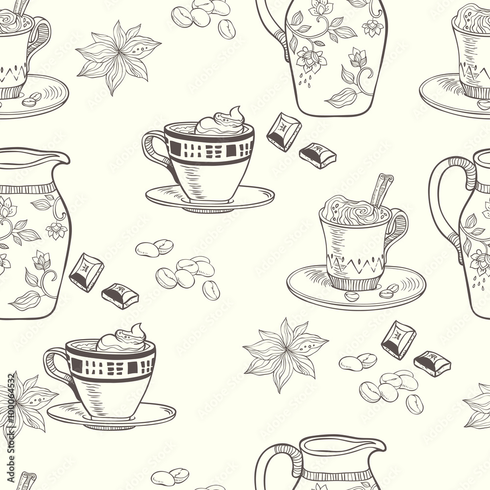 Coffee. seamless pattern Coffee. seamless pattern