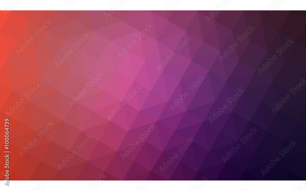 Multicolor pink, red, orange polygonal design illustration, which consist of triangles and gradient in origami style.