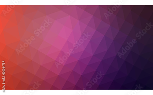 Multicolor pink, red, orange polygonal design illustration, which consist of triangles and gradient in origami style.