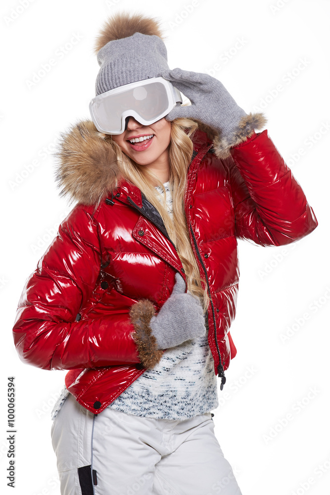 Beautiful blonde model in winter clothing Beautiful blonde model in winter clothing