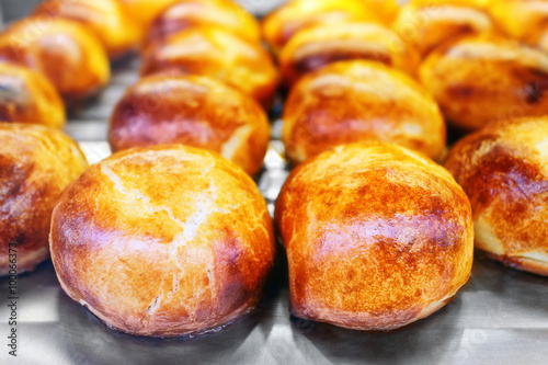 Sfogliatelle tray, the type pastry, typical Neapolitan pastry. photo