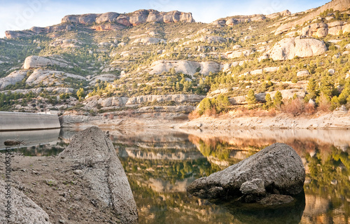 Rocks and reservoir in Spain