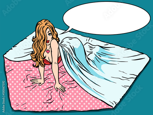 Romantic letter woman beauty bed