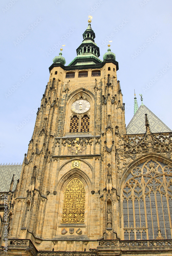 PRAGUE, CZECH REPUBLIC - APRIL 23, 2013: St. Vitus Cathedral in Prague, Czech Republic PRAGUE, CZECH REPUBLIC - APRIL 23, 2013: St. Vitus Cathedral in Prague, Czech Republic