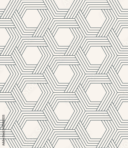 seamless striped geometric weaving pattern of hexagons.