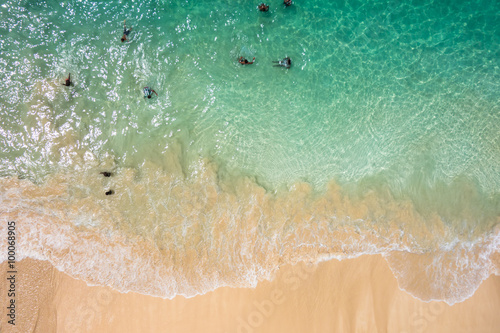 Aerial view of Santa Maria beach in Sal Island Cape Verde - Cabo