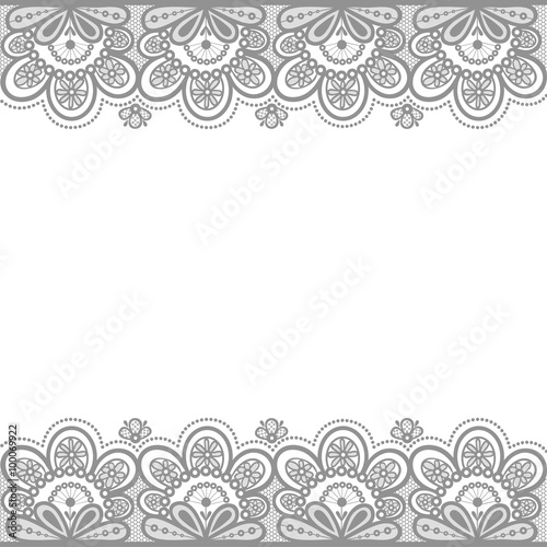 Old lace. Vector illustration of gray lace flowers.