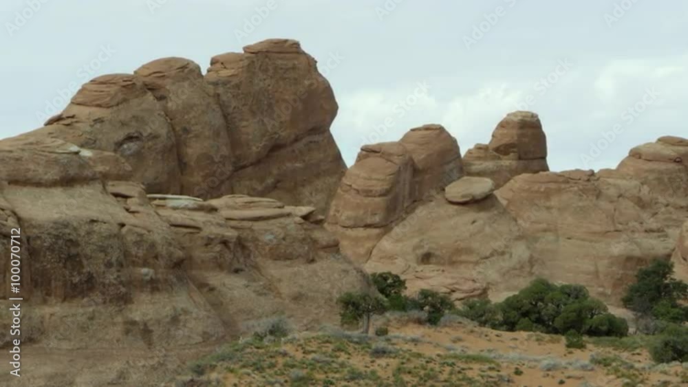 A static shot of the sandstone layers in Arches National Park. A static shot of the sandstone layers in Arches National Park.