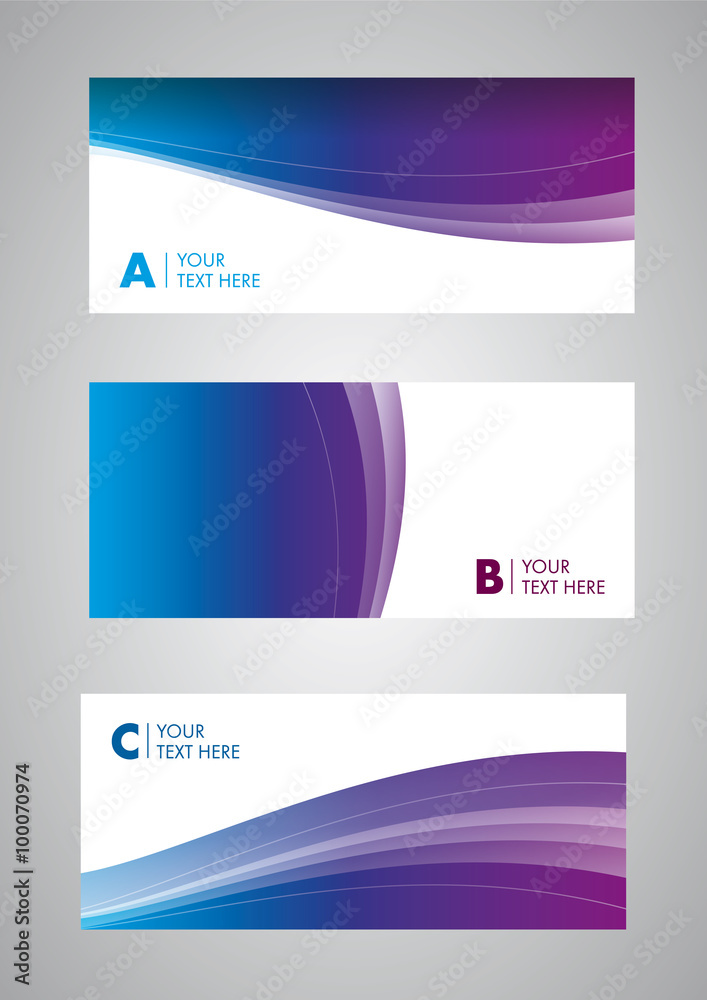 Fototapeta premium Abstract wave background card set