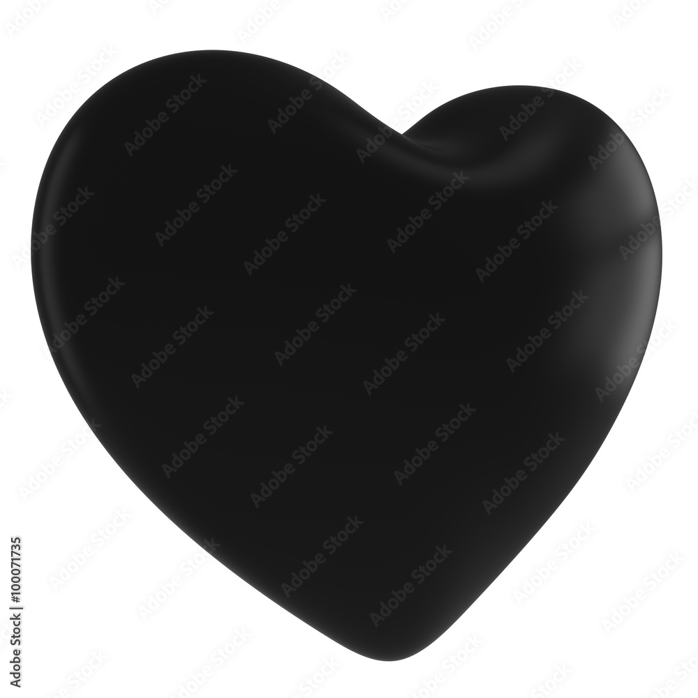 Black Heart Symbol Isolated on White Background Black Heart Symbol Isolated on White Background