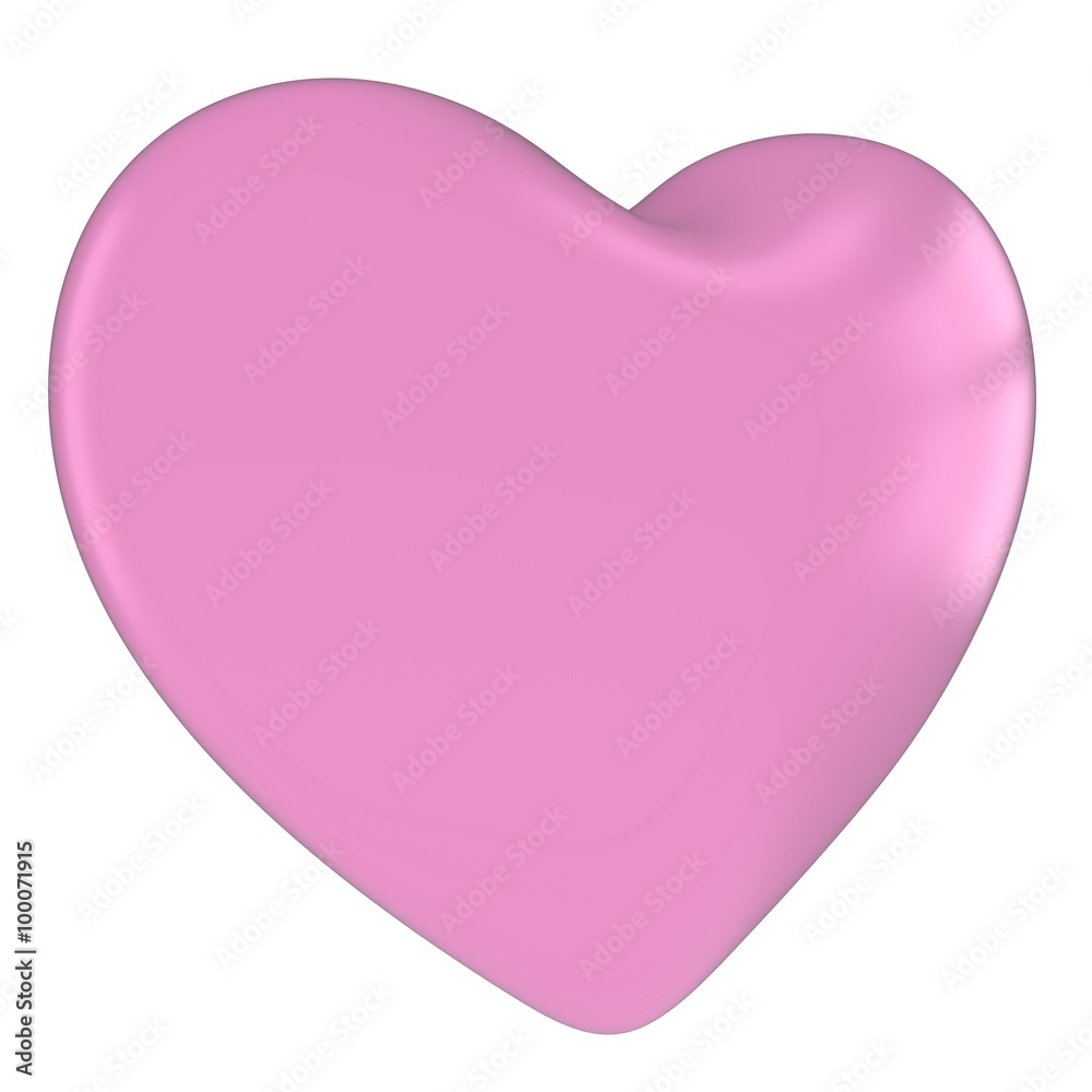 Pink Valentines's Day Heart Symbol Isolated on White Background Pink Valentines's Day Heart Symbol Isolated on White Background
