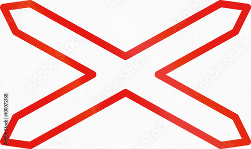 Fotografie Road sign used in Spain - level crossing without barriers