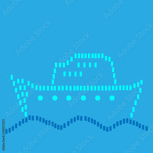 Blue mosaic ship
