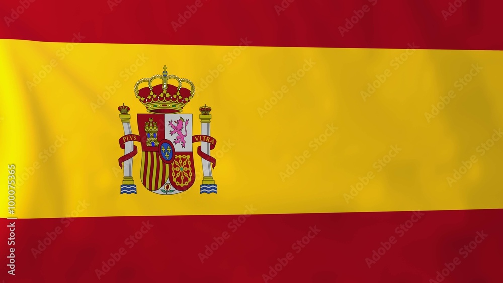 Flag of Spain, slow motion waving. Rendered using official design and colors. Flag of Spain, slow motion waving. Rendered using official design and colors.
