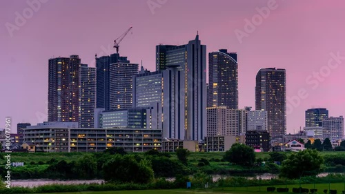 Kawasaki, Japan downtown city skyline. photo