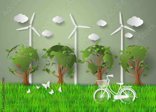 paper cut of eco